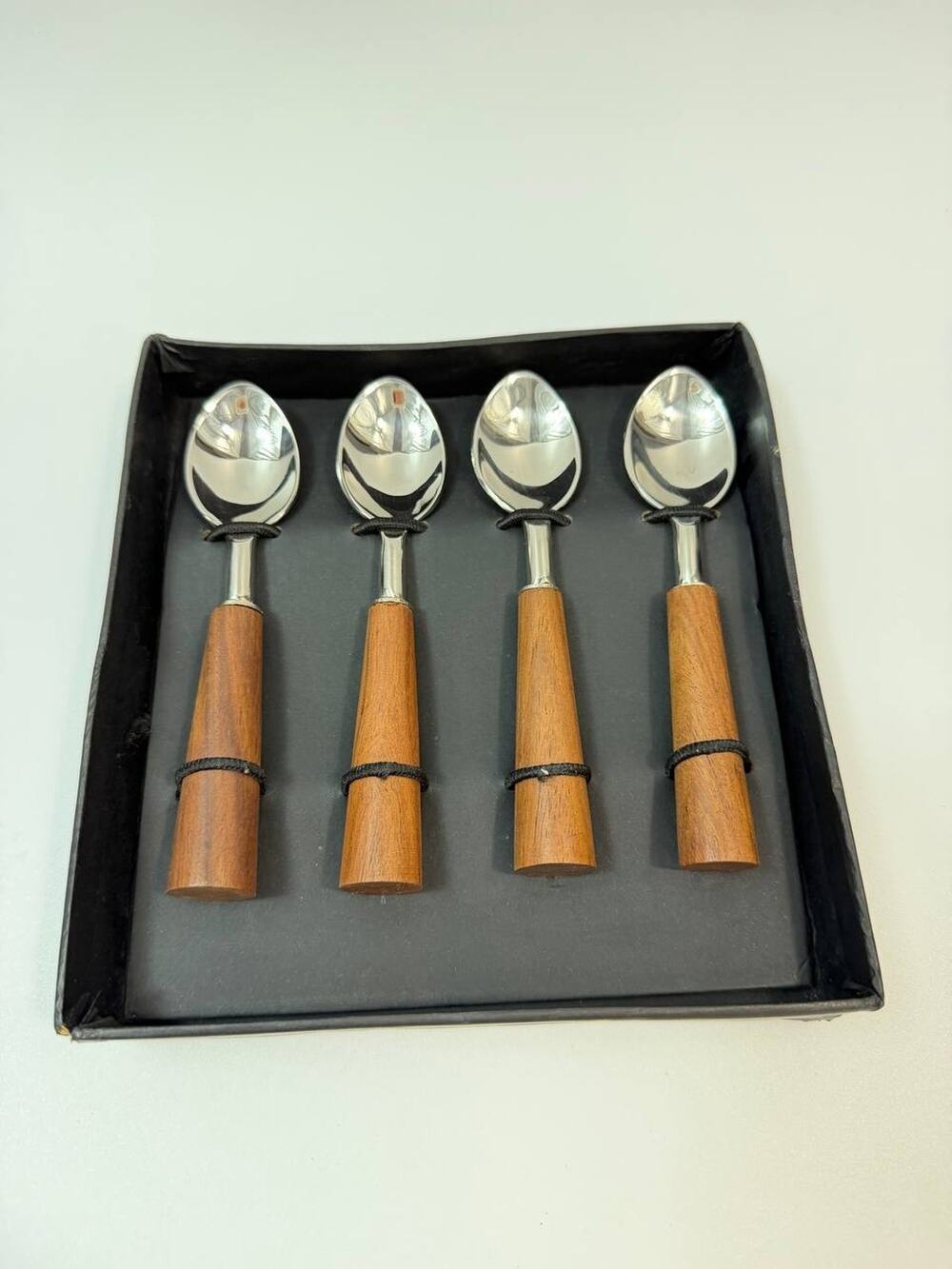 Artistic Accents Bar Accessories Spoon Set Wood Handle Stainless Made In India